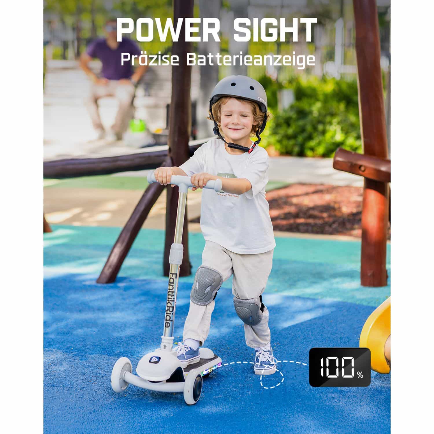 FanttikRide K9 Pro Elektroroller für Kinder 3-6 Jahren, Höhenverstellbar für Fahrer von 1,0-1,4 m, 40 kg, bis 40 Min Fahrzeit, 6 km Reichweite, KI & 2 Maximalgeschwindigkeiten 6/10 km/h