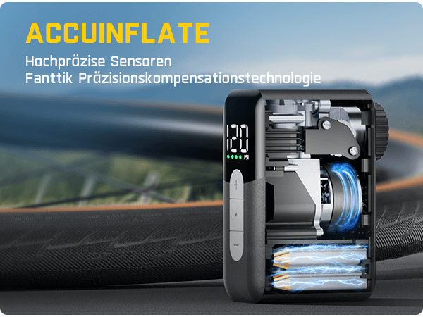Mit voreingestelltem Druck, automatischer Pause und Speicherfunktion ist die mini Fahrradpumpe intuitiv bedienbar. Das LED-Display zeigt den Druck in Echtzeit an, und die Kompatibilität mit Presta- und Schrader-Ventilen macht sie zum idealen Begleiter für Rennräder, E-Bikes und Mountainbikes.