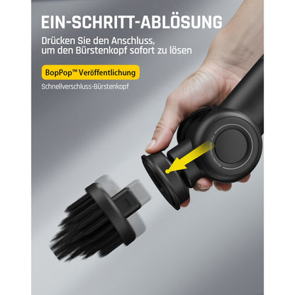 Fanttik Flip G9 Pro Elektrische Reinigungsbürste, VoltiPulse Motor, Dual-Speed, 6 Bürstenköpfe, Flexibler Winkel & Ausziehbarer Griff, IPX7 Wasserdicht, Typ-C Ladung für Boden, Fliesen, Fugen -Schwarz