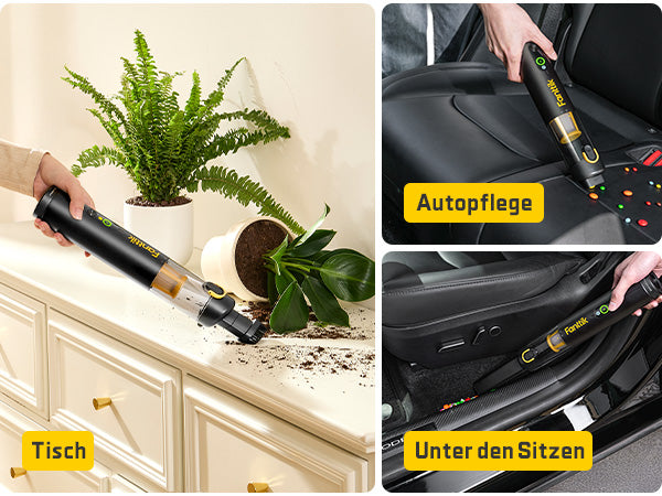Fanttik Slim V10 Apex Kabelloser 4-in-1 Auto & Mini-Handstaubsauger mit 19000 Pa Saugkraft, Smarter Digitalanzeige und 2 Saugmodi für Auto, Büro & Tastaturen