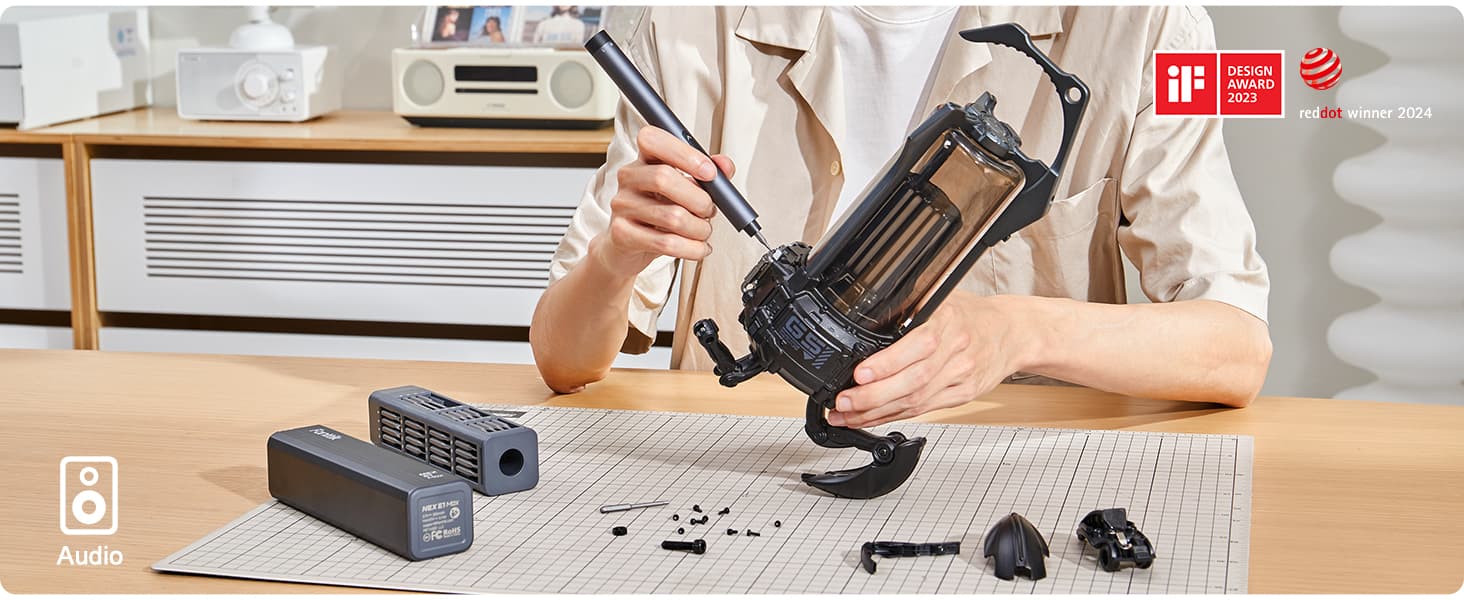 Fanttik E1 Max Mini Elektro Schraubendreher Set, 50 in 1 Magnetische Präzisions-Schraubendreher Kit, 2 Gänge Drehmoment, 5/32 Zoll Sechskant, Geeignet für Reparatur für iPhone,Laptop, Brillen, Uhren