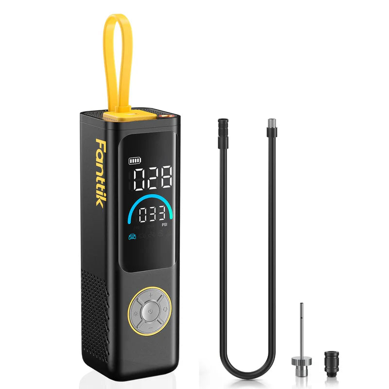Fanttik X9 APEX 150 PSI Tragbare Elektrische Luftpumpe, 35s schnelles Aufpumpen, kabelloser Kompressor mit Licht und Powerbank, Wiederaufladbare Reifenpumpe für SUV, Auto, Motorrad, Fahrrad, Ball