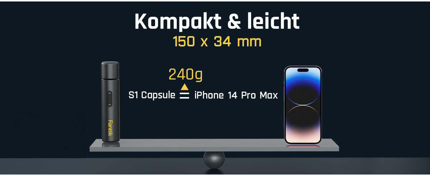 Fanttik NEX S1 Capsule 3,7 V Akkuschrauber, 5Nm Max Akku Schraubendreher, 320 U/min, S2 Magnetbits mit 1/4 Zoll Sechskant, LED-Licht, 5Pcs Doppelseitige Stahl-Bits für Möbel, Haushaltsgeräte