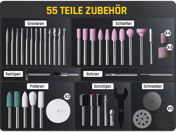 Fanttik F2 PRO Akku Multifunktionswerkzeug, starker Magnetmotor, Revostor-Hub, Rotationswerkzeug Set mit 5 Gang (25000 U/min), zum Schleifen, Polieren, 3D-Druck, Bohren, Schnitzen, Schneiden