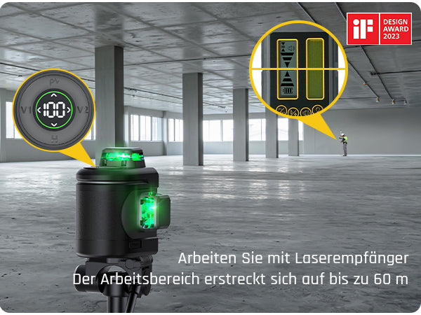 Fanttik D12 PRO Selbstnivellierend Kreuzlinienlaser 3×360°, Grün Linienlaser mit LED-Bildschirm, USB-Aufladung, 5200 mAh Batterie, Arbeitsbereich 30 m, Pulsmodus, für Baustelle/Inneneinrichtung