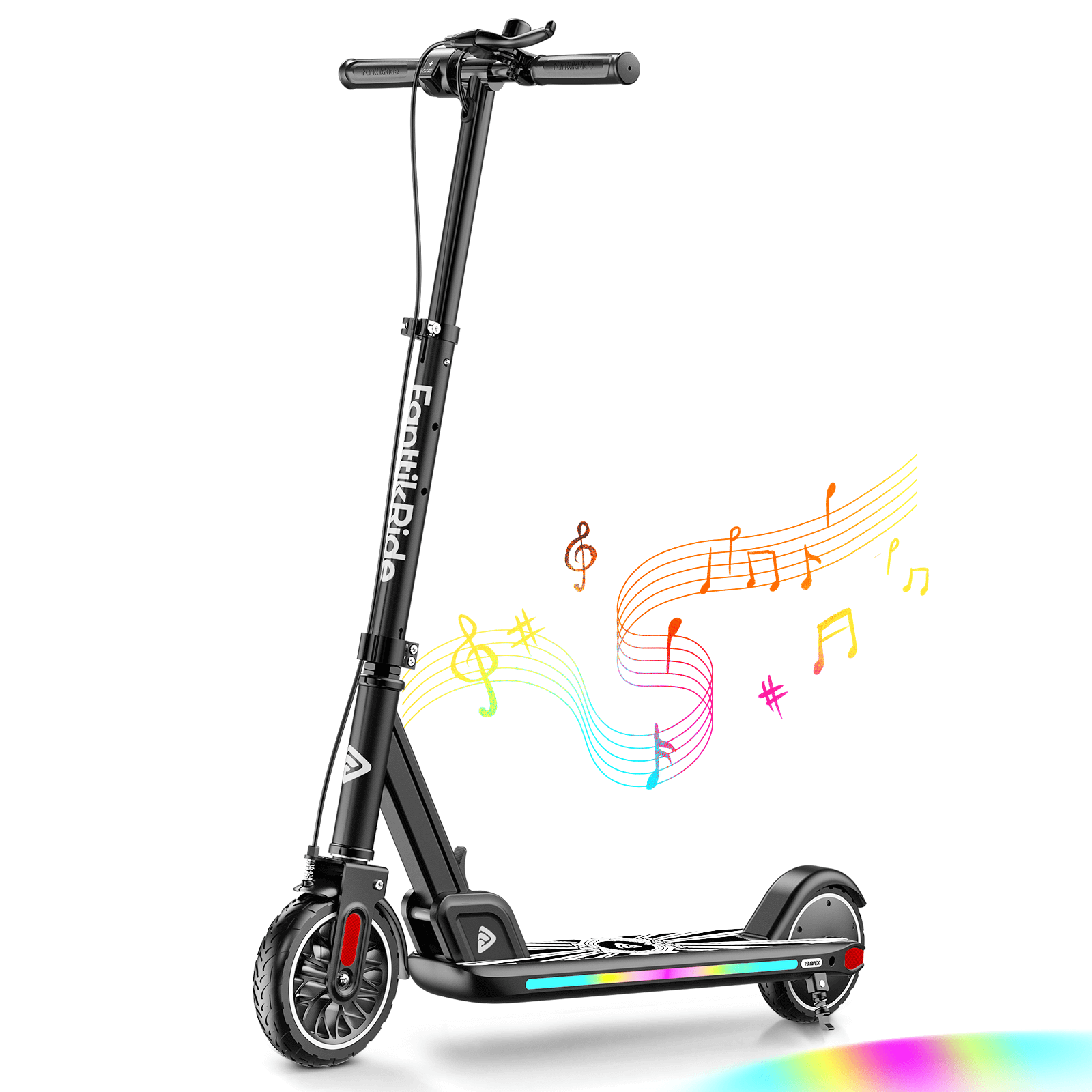 FanttikRide T9 Apex Elektroroller für Kinder ab 13 Jahren, Bunte LED-Lichter mit Bluetooth-Musiklautsprecher, 12/16/20 KMH Digitalanzeige, Höhenverstellbar, Faltbarer E-Scooter für Teenager