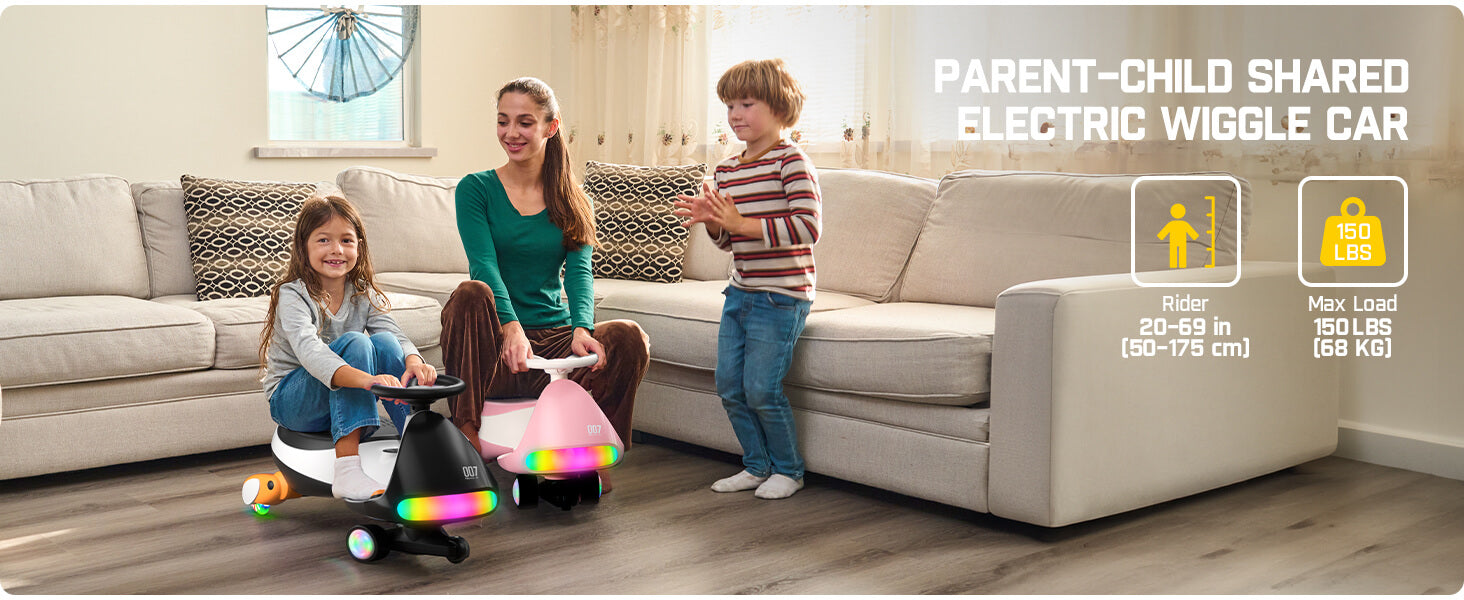 FanttikRide N7 Ultra Elektrisches Kinderauto mit Pedal, Kinder Auto, MagicMute Motor, 2 Geschwindigkeiten, 9 Farbmodi, Digitalanzeige, Bluetooth, für Kinder ab 3 Jahren, 68KG, Pinguin Schwarz